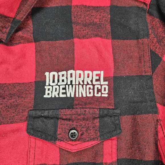 Burnside Red Lumberjack Flannel 10 Barrel Brewing Embroidered Size XL Flannel - Picture 3 of 7